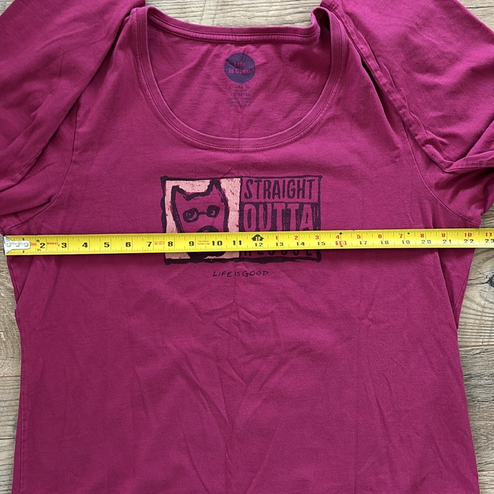 Life Is Good Straight Outta Rescue Women's Long Sleeve Pink Size XL - Picture 5 of 9